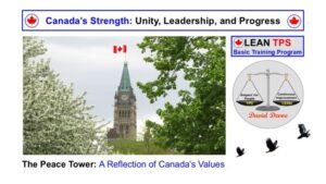The Peace Tower in Ottawa with the Canadian flag, symbolizing unity, leadership, and progress rooted in Canada’s values.