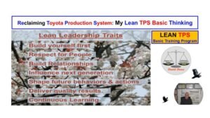 Image of cherry blossoms with Lean Leadership Traits text, symbolizing continuous growth and leadership development in Lean TPS.