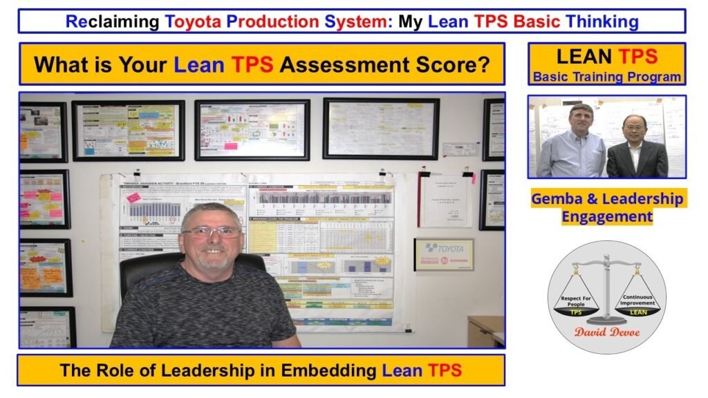 David Devoe with Toyota leaders and training teams during Lean TPS Basic Training, representing lessons from Toyota Production System history and modern application.